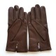 Gants en cuir d'agneau tobacco "HENRI".