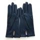 Leather gloves of lamb navy "CAPUCINE"