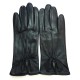 Leather gloves of lamb black "JULIE".