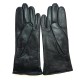 Leather gloves of lamb black "JULIE".