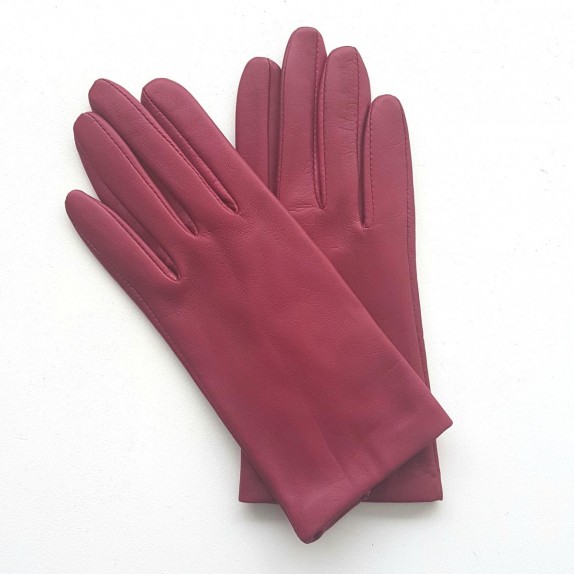 Leather gloves of lamb new antique pink "CAPUCINE"