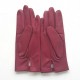 Leather gloves of lamb new antique pink "CAPUCINE"