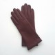 Gants en cuir d'agneau bordeaux "COLINE".