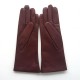 Gants en cuir d'agneau bordeaux "COLINE".