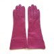 Leather gloves of lamb fuchsia and orchid "ROXANE".