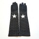 Leather gloves of lamb black and white "DIANA".