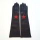 Leather gloves of lamb black and red "DIANA".