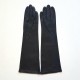 Leather gloves of lamb black and red "DIANA".