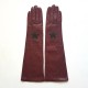 Leather gloves of lamb red and black "DIANA".