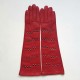 Gants en cuir d'agneau rouge "STUDDED".