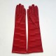 Gants en cuir d'agneau rouge "STUDDED".