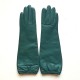 Gants en cuir d'agneau verts "MIMA".