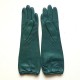 Leather gloves of lamb green "MIMA".