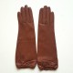 Leather gloves of lamb cognac "MIMA".