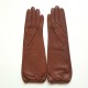 Gants en cuir d'agneau cognac "MIMA".