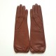 Leather gloves of lamb cognac "MIMA".