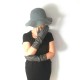 Leather gloves of lamb grey "MIMA".