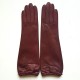 Gants en cuir d'agneau bordeaux "MIMA".