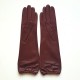 Gants en cuir d'agneau bordeaux "MIMA".