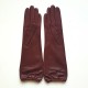 Leather gloves of lamb burgundy "MIMA".