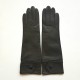 Gants en cuir d'agneau kaki et noir " ARMY"