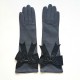 Gants en cuir d'agneau gris et noirs "ALICE".