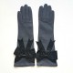 Leather gloves of lamb grey and black "ALICE"