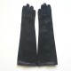 Leather gloves of lamb black and vanilla "PEEL".