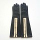Leather gloves of lamb black and vanilla "PEEL".