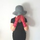 Leather gloves of lamb red and fuchsia "NATRICIA BIS"