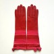 Gants en cuir d'agneau rouges et fuchsia "NATRICIA BIS".