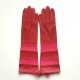 Gants en cuir d'agneau rouges et fuchsia "NATRICIA BIS".