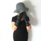 Leather gloves of lamb black and grey"NATRICIA BIS"