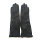 Leather gloves of lamb khaki "JACQUELINE".