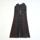 Leather gloves of lamb black and brown "DIANA".