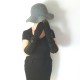 Gants en cuir d'agneau noirs et velours "CHANTAL".