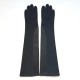 Gants en cuir d'agneau noirs et velours "CHANTAL".
