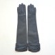 Leather gloves of lamb grey "MARGARET".