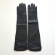 Gants en cuir d'agneau noirs "MARGARET".