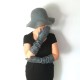 Leather gloves of lamb grey "MARGARET".