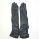 Leather gloves of lamb grey "ELISABETH".