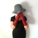 Gants en cuir d'agneau rouges "ELISABETH".