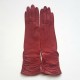 Gants en cuir d'agneau rouges "ELISABETH".