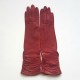 Leather gloves of lamb red "ELISABETH".