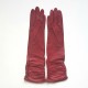 Gants en cuir d'agneau rouges "ELISABETH".