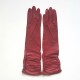Leather gloves of lamb red "ELISABETH".