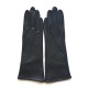 Gants en cuir d'agneau noirs "GINA".