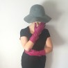 Leather gloves of lamb fuchsia and orchid "ROXY".