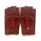 Leather mittens of lamb red he "PILOTE".