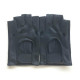 Leather mittens of lamb navy "PILOTE"